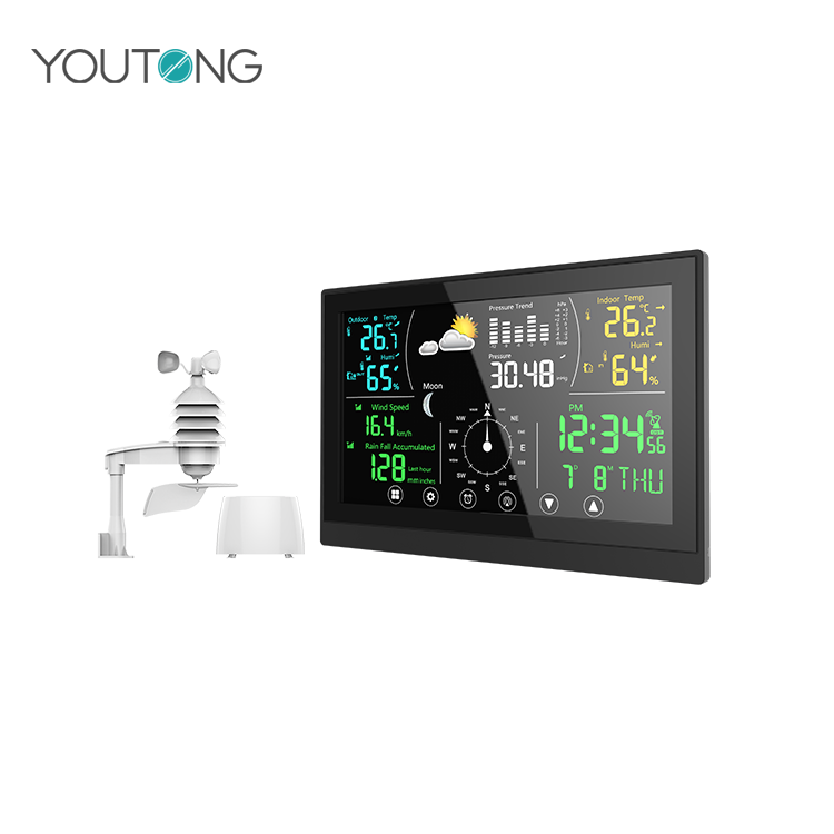 Rainfall record Wind Speed Temperature and Humidity Touch Screen Weather Station