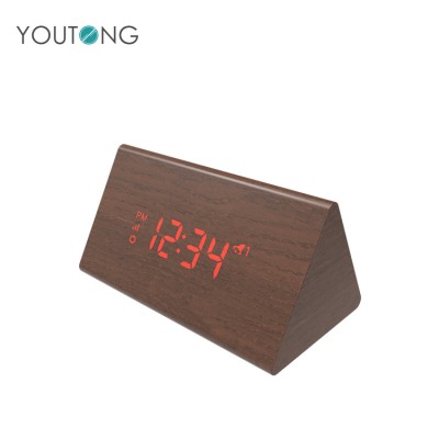 Hot selling Cheap Factory Home Decoration Wood LED Table 3 Alarm Clocks