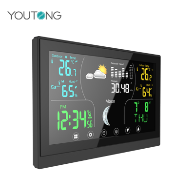 Colorful display 433mhz automatic weather forecast electronic clock station