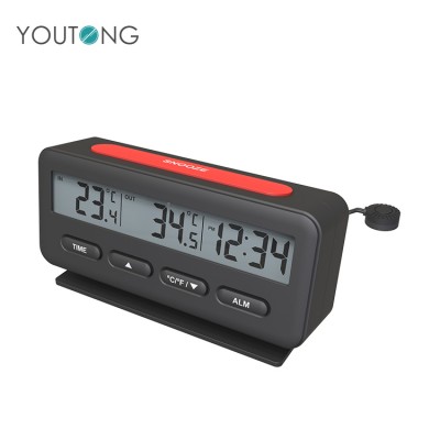 Cheap Wholesales Factory Hot selling Car IN/OUT Thermometer Portable LCD display indoor outdoor Alarm clock