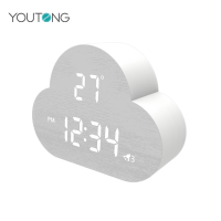 Hot selling Cheap Factory Home Decoration Cloud Shape LED Table 3 Alarms Clocks with Sound Controlled