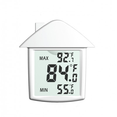 Household Transparent House Shape Digital Window Thermometer